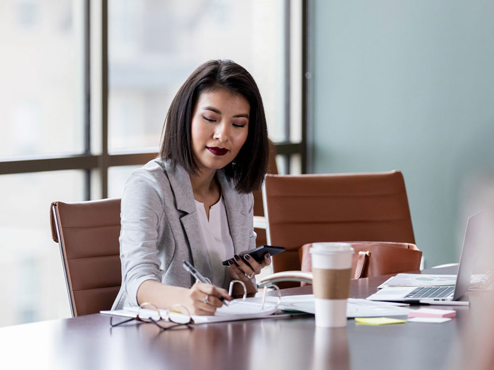Woman Working at Desk